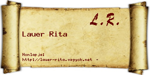 Lauer Rita névjegykártya