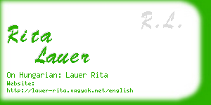 rita lauer business card